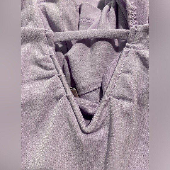 BCBGeneration Fitted Long Sleeve Square Neck Mini Dress Orchid Lavender Lilac XS - Picture 7 of 7